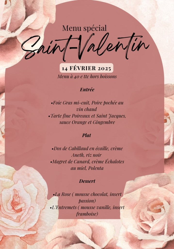 Menu Saint Valentin 2025 Dame Martine